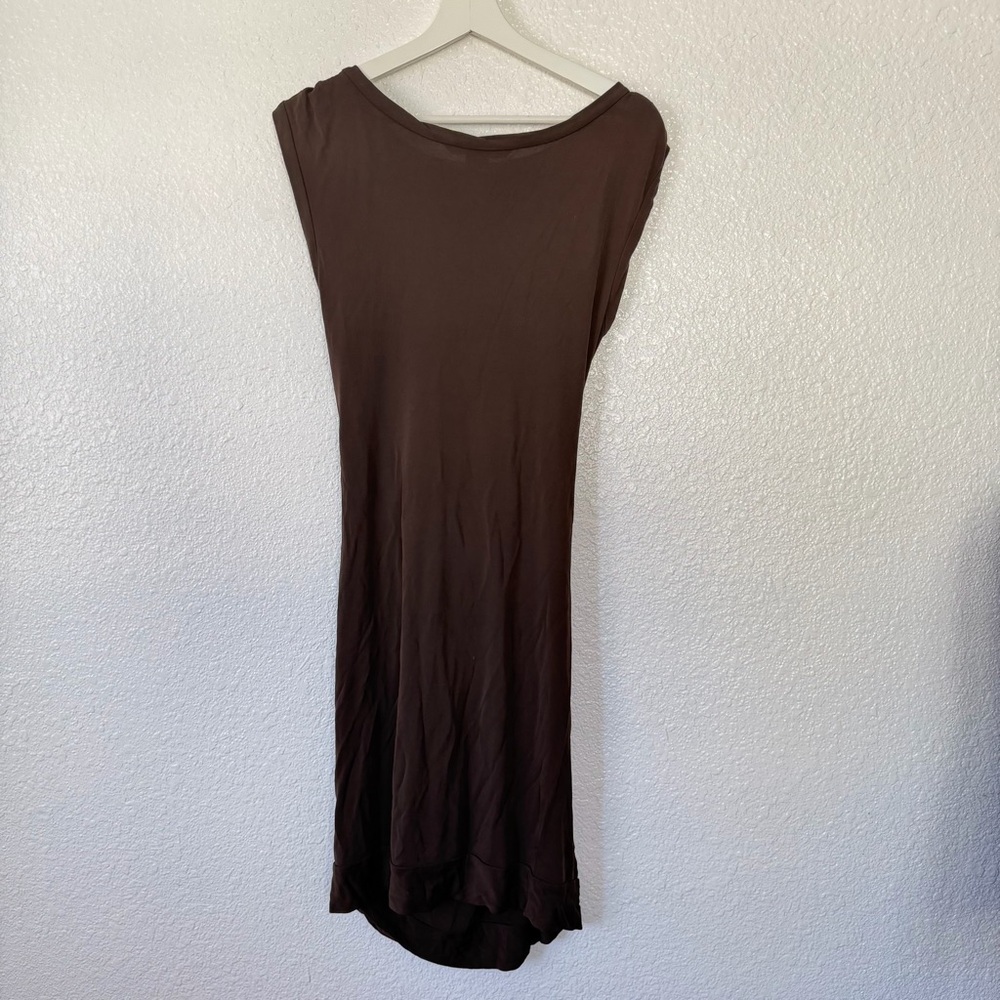 Diane von Furstenberg Sleeveless Brown Knot-Front Women's Dress 10 - Picture 2 of 8